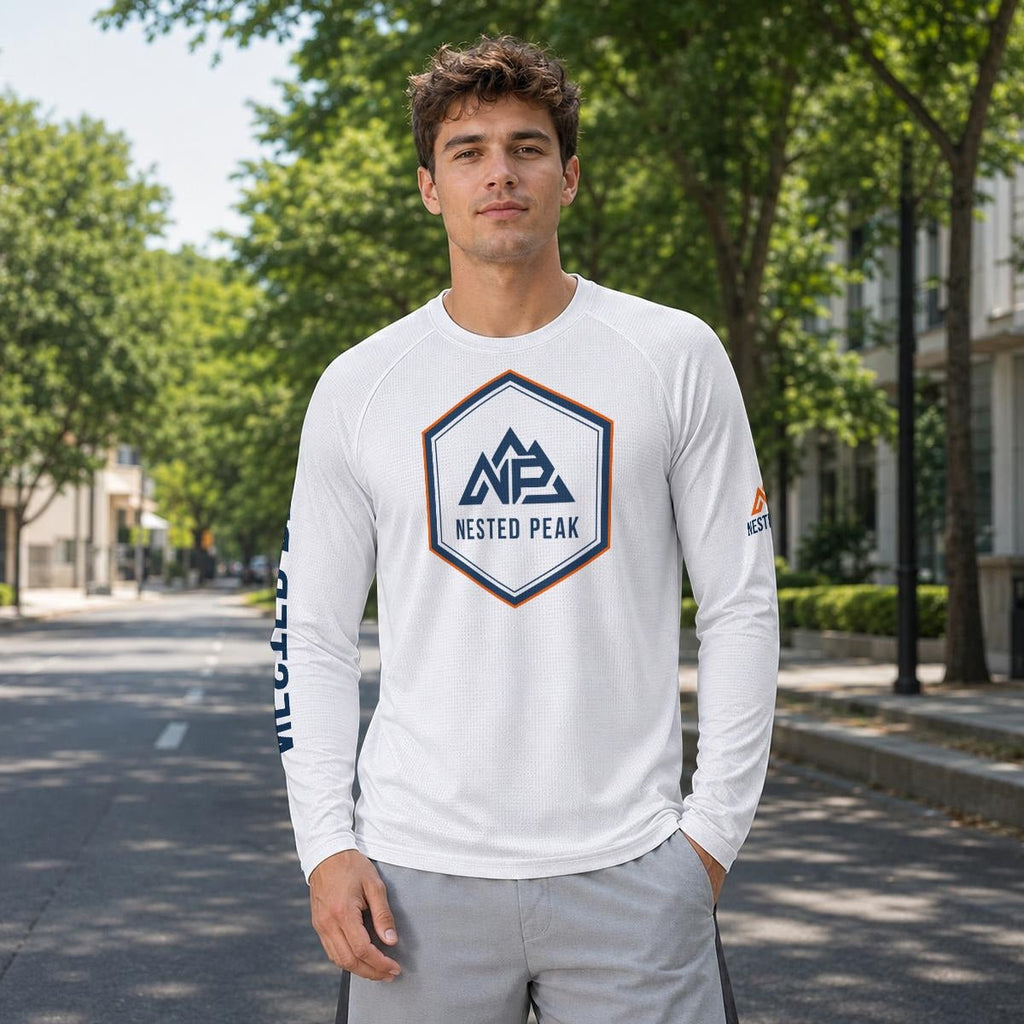 NP 26 Men's Sun Protection Sport Top | White - Nested Peak
