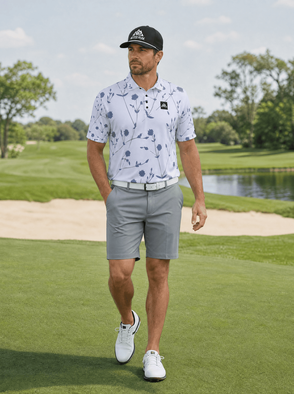 NP 26 Men's UV Protection Polo Shirt | White - Nested Peak LLC