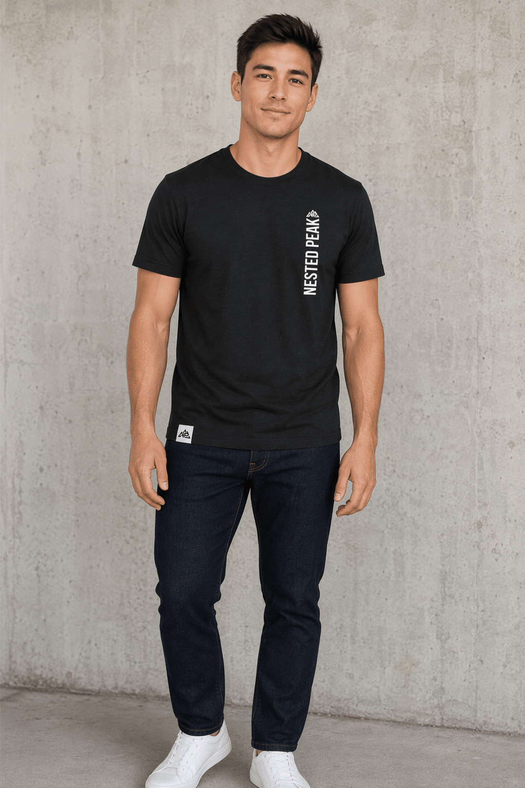 NP 26 Men's Vertical Triblend Tee | Solid Navy Triblend, Solid Black Triblend, Red Triblend - Nested Peak