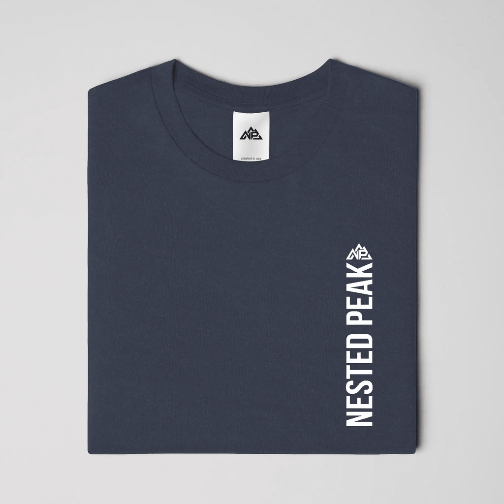 NP 26 Men's Vertical Triblend Tee | Solid Navy Triblend, Solid Black Triblend, Red Triblend - Nested Peak