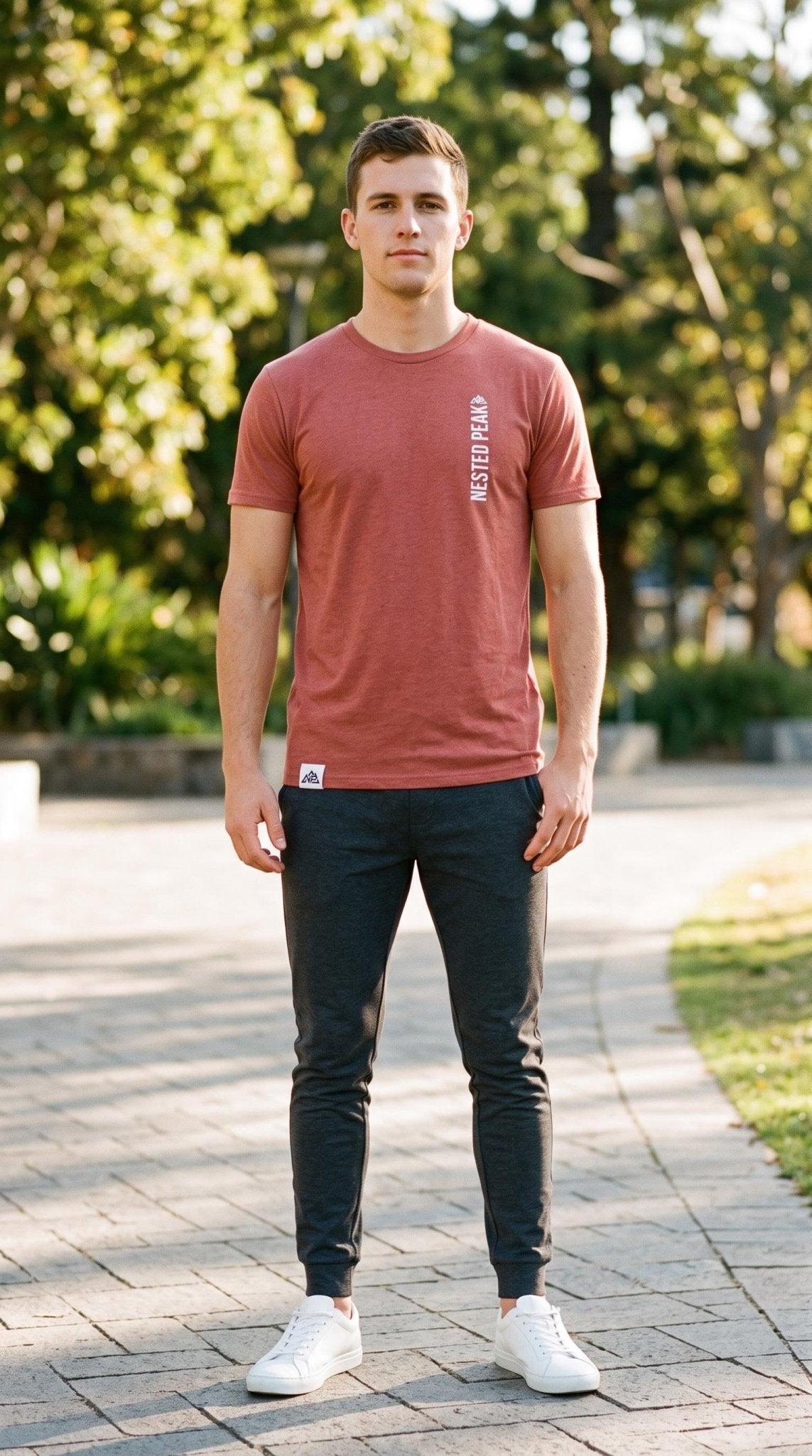 NP 26 Men's Vertical Triblend Tee | Solid Navy Triblend, Solid Black Triblend, Red Triblend - Nested Peak