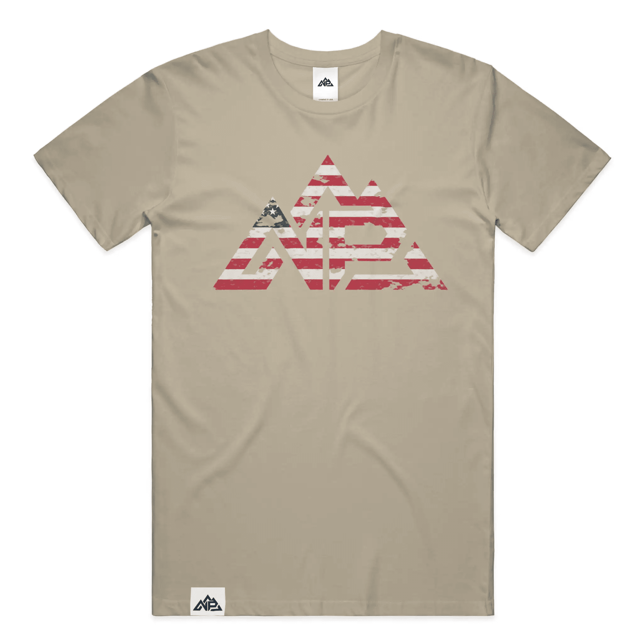 NP 26 Men's Vintage Flag Dri-Power T-Shirt | Navy, Sandstone, Military Green - Nested Peak