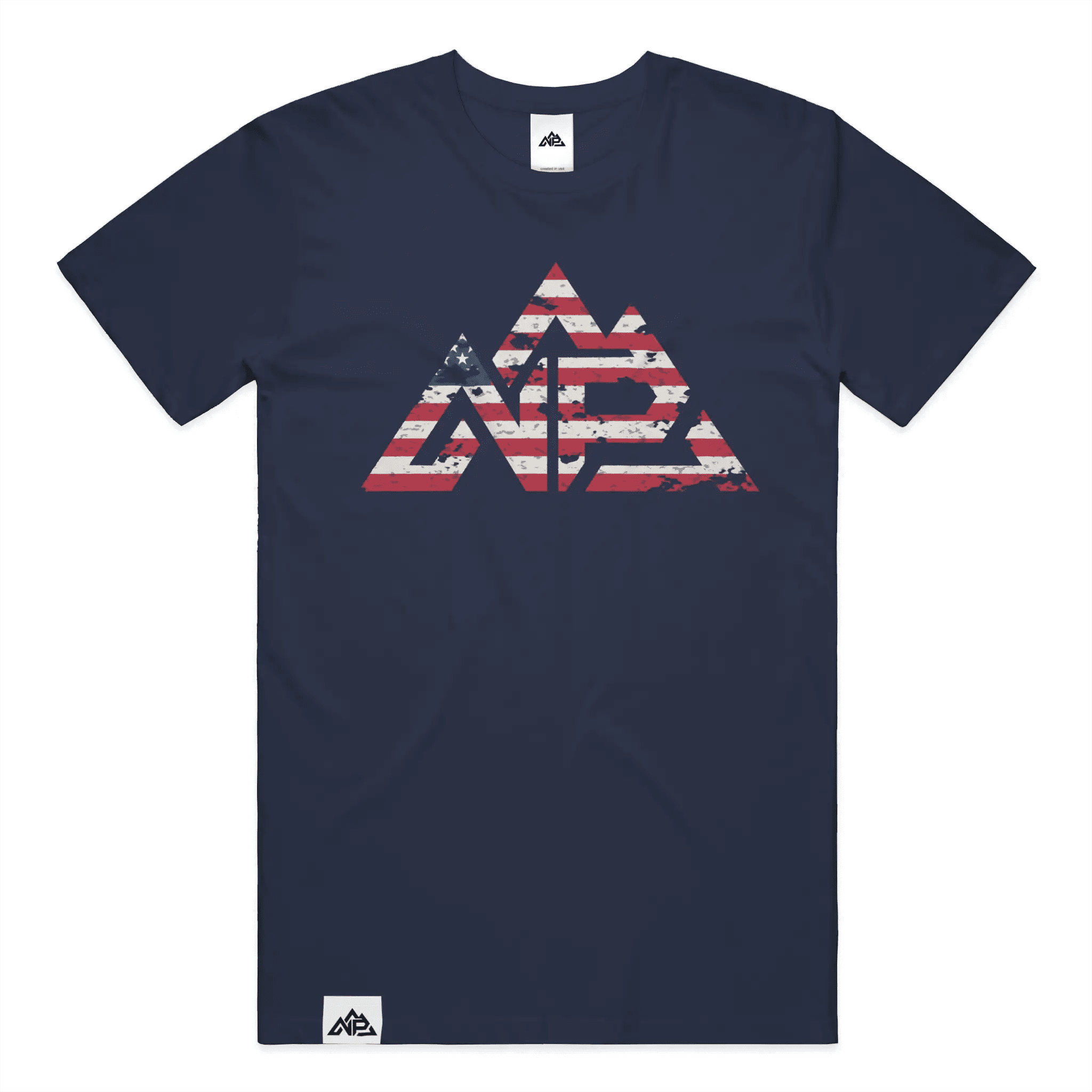 NP 26 Men's Vintage Flag Dri-Power T-Shirt | Navy, Sandstone, Military Green - Nested Peak