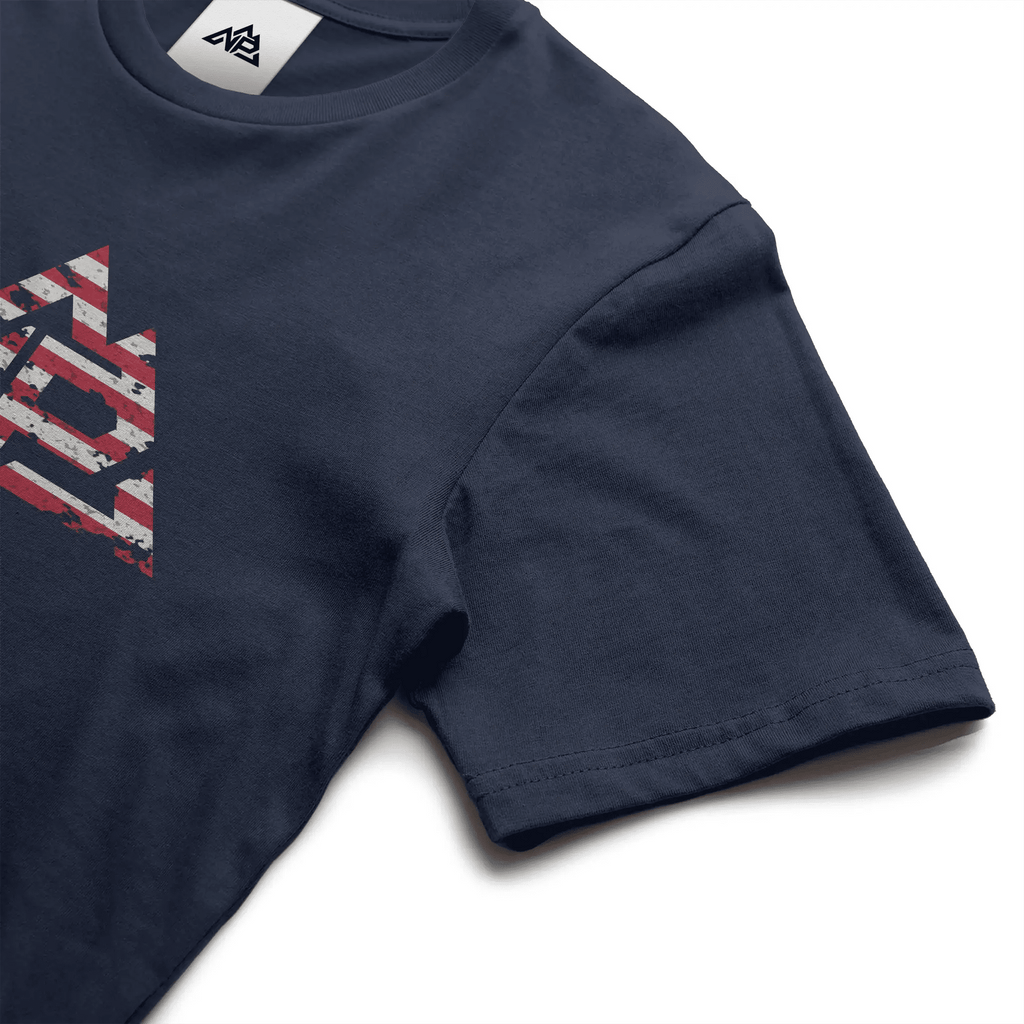 NP 26 Men's Vintage Flag Dri-Power T-Shirt | Navy, Sandstone, Military Green - Nested Peak