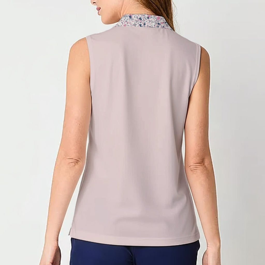 NP 26 PN Women's Sleeveless Polo Shirt | Pink - Nested Peak LLC