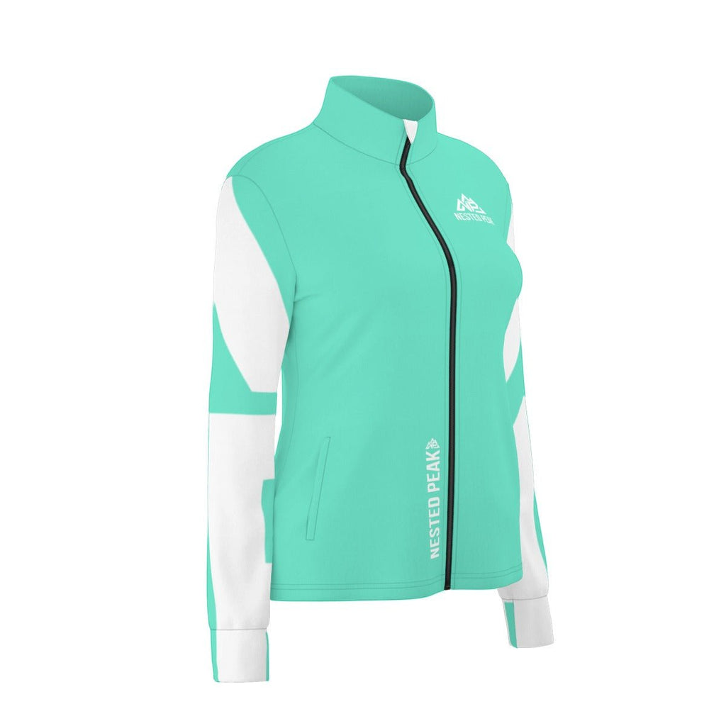 NP 26 Racer Women's Long Sleeve Thumbhole Jacket | 230GSM | White - Nested Peak