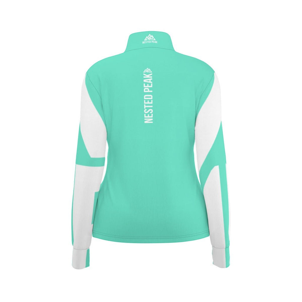 NP 26 Racer Women's Long Sleeve Thumbhole Jacket | 230GSM | White - Nested Peak