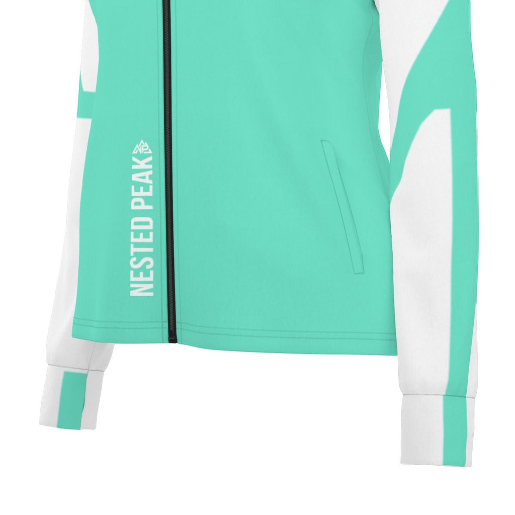 NP 26 Racer Women's Long Sleeve Thumbhole Jacket | 230GSM | White - Nested Peak