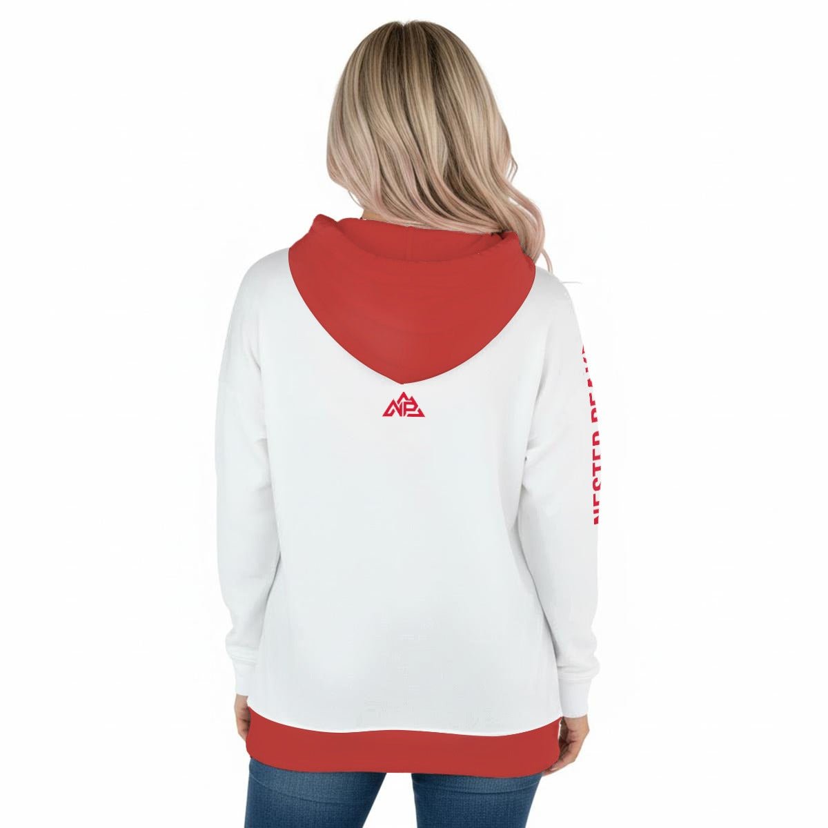 NP 26 RW Women's Pullover Hoodie With Drawstring | White - Nested Peak
