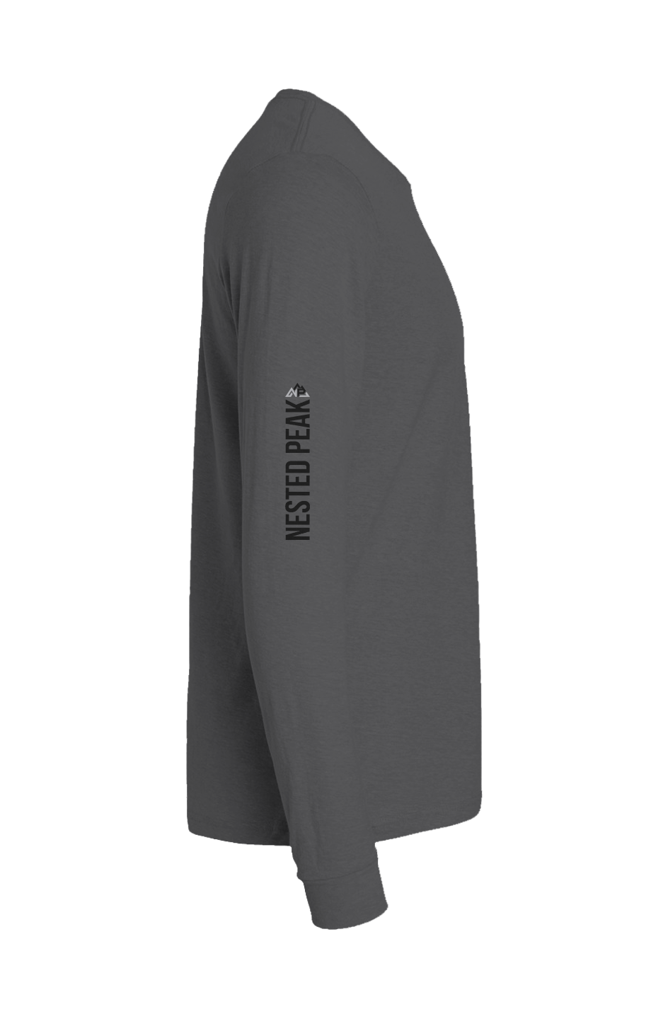 NP 26 SB CVC Long Sleeve T-Shirt | Heather Heavy Metal, White, Sand - Nested Peak