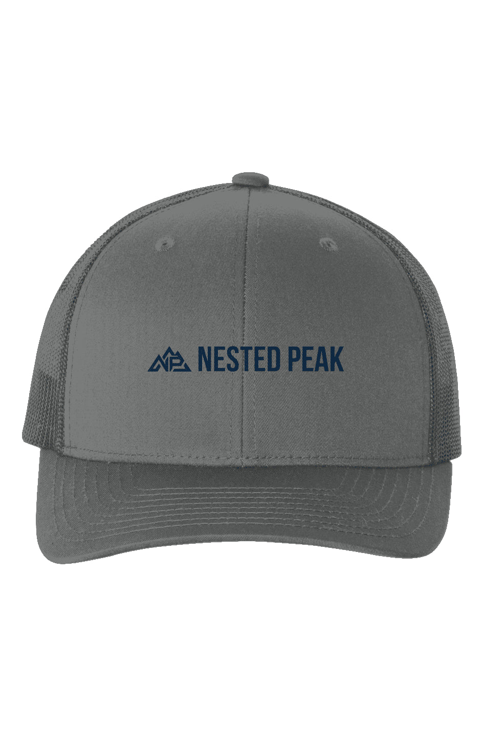NP 26 Six-Panel Retro Trucker Cap | White, Charcoal, Silver - Nested Peak