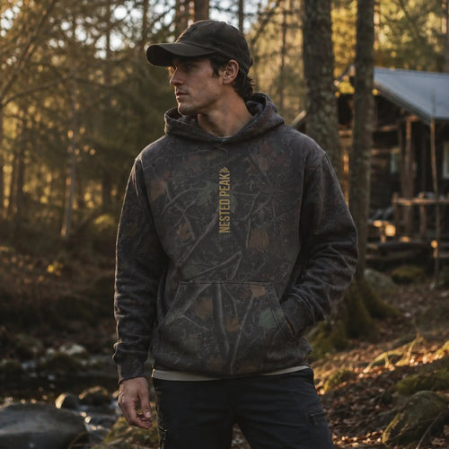 NP 26 Tree Camo Heavyweight Hoodie | Darkwood Tree Camo - Nested Peak