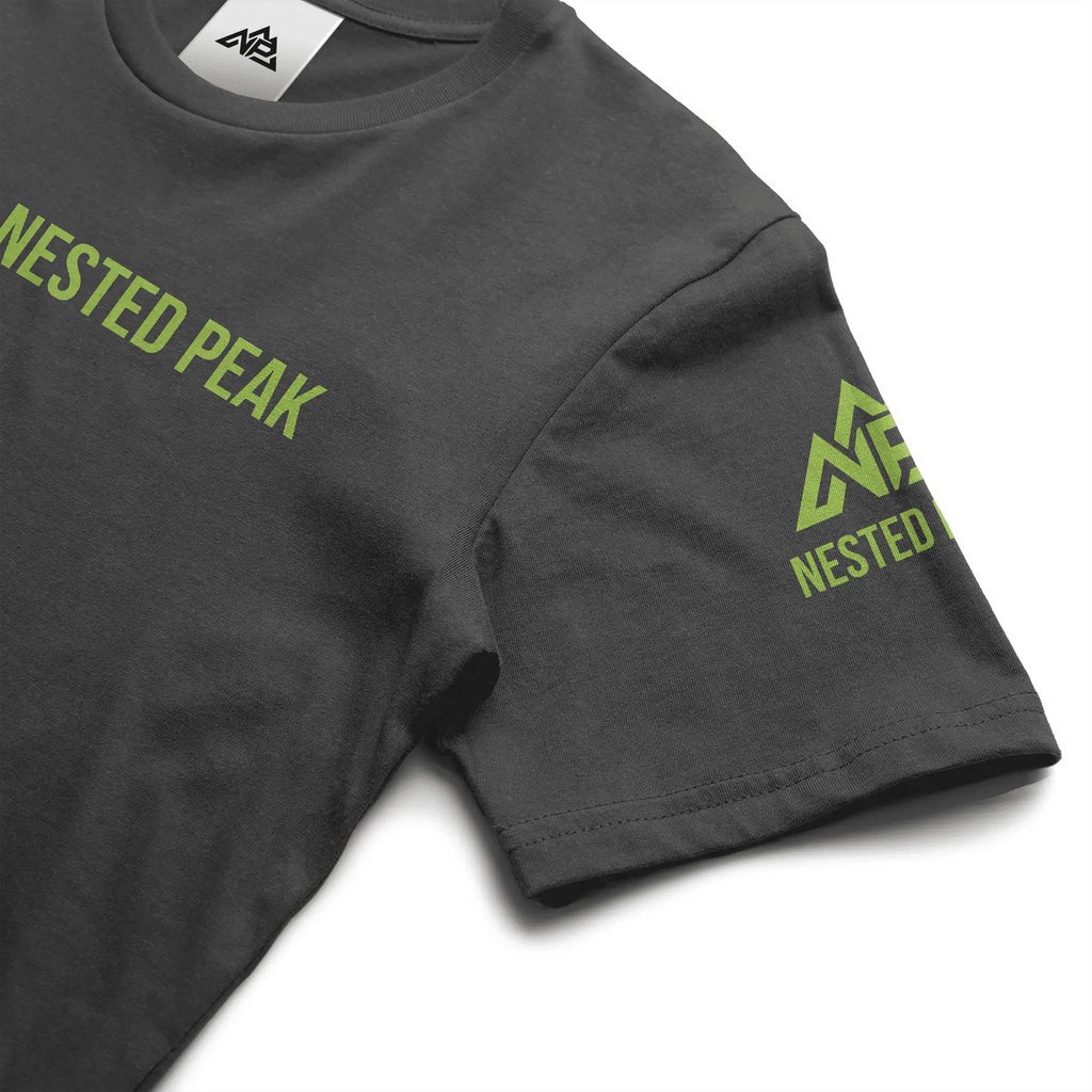 NP 26 Unisex Heather Short Sleeve T-Shirt | White, Indigo, Black - Nested Peak