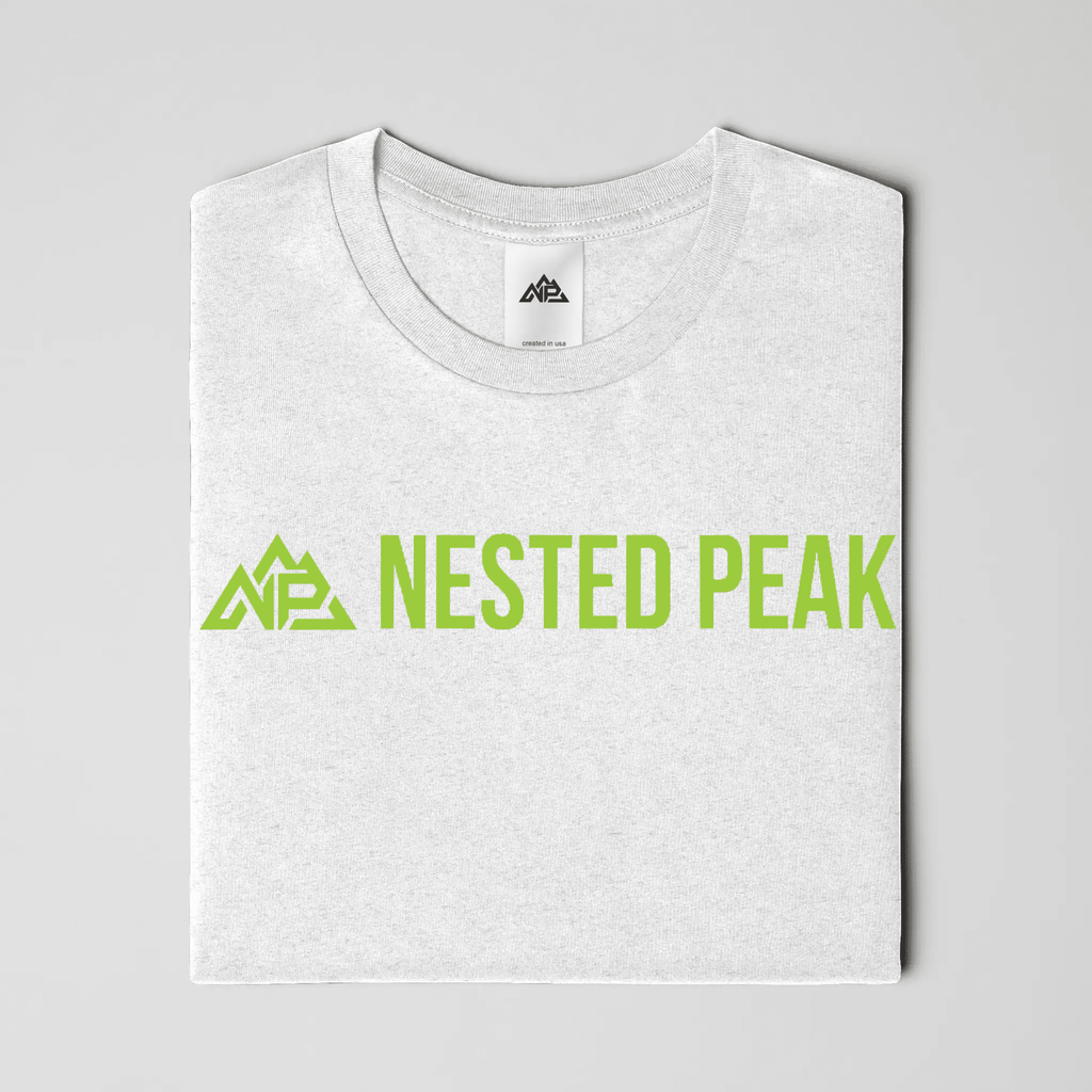 NP 26 Unisex Heather Short Sleeve T-Shirt | White, Indigo, Black - Nested Peak