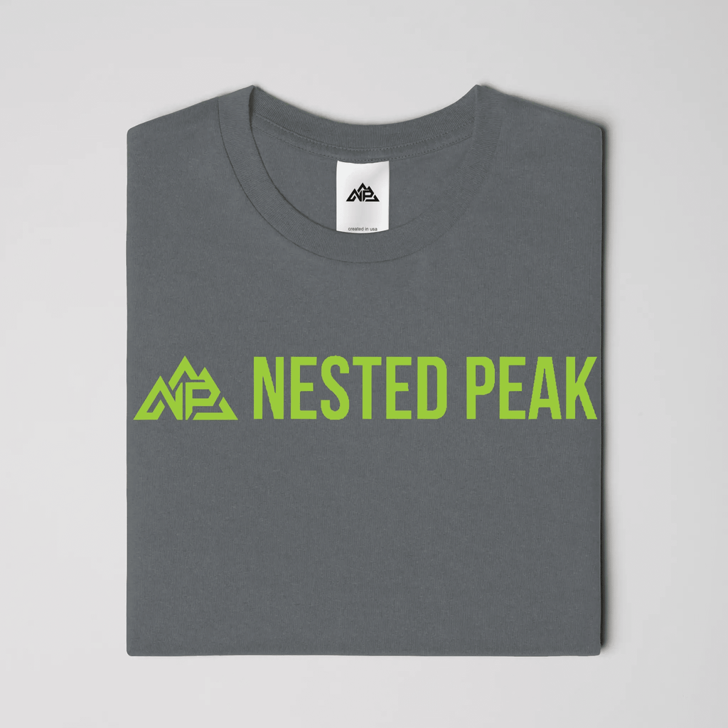 NP 26 Unisex Heather Short Sleeve T-Shirt | White, Indigo, Black - Nested Peak