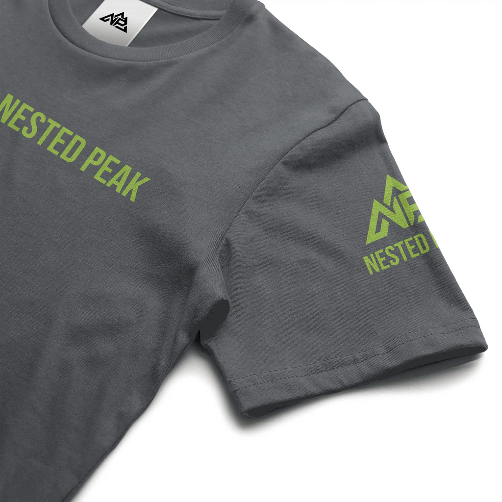 NP 26 Unisex Heather Short Sleeve T-Shirt | White, Indigo, Black - Nested Peak