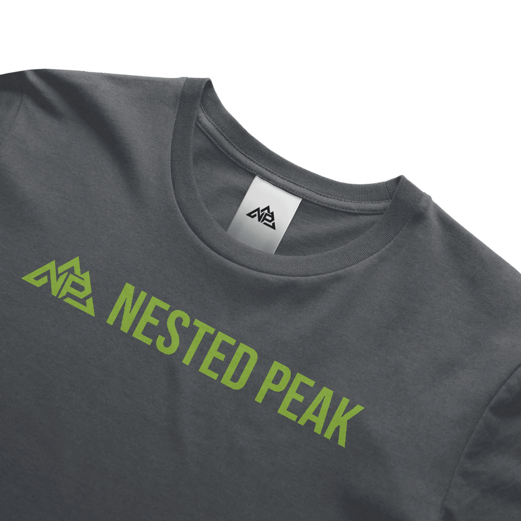 NP 26 Unisex Heather Short Sleeve T-Shirt | White, Indigo, Black - Nested Peak