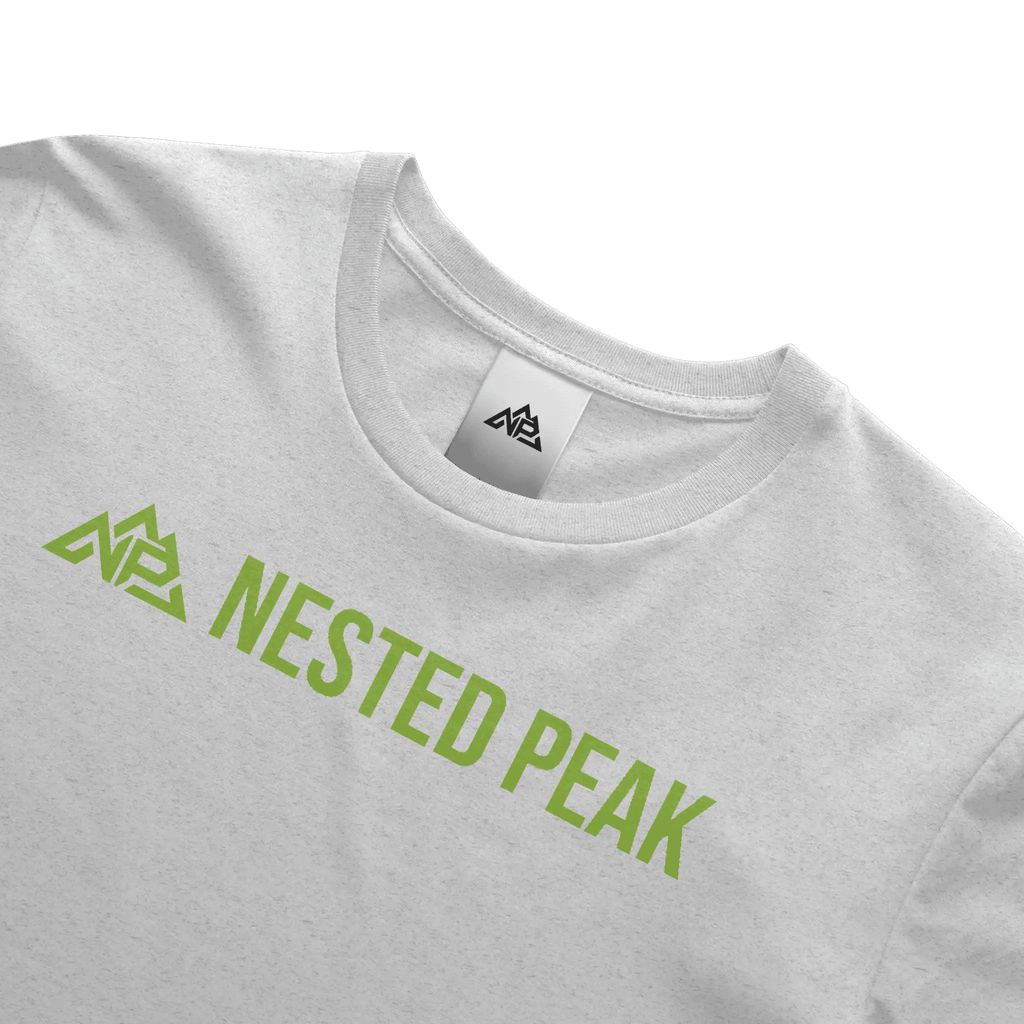 NP 26 Unisex Heather Short Sleeve T-Shirt | White, Indigo, Black - Nested Peak
