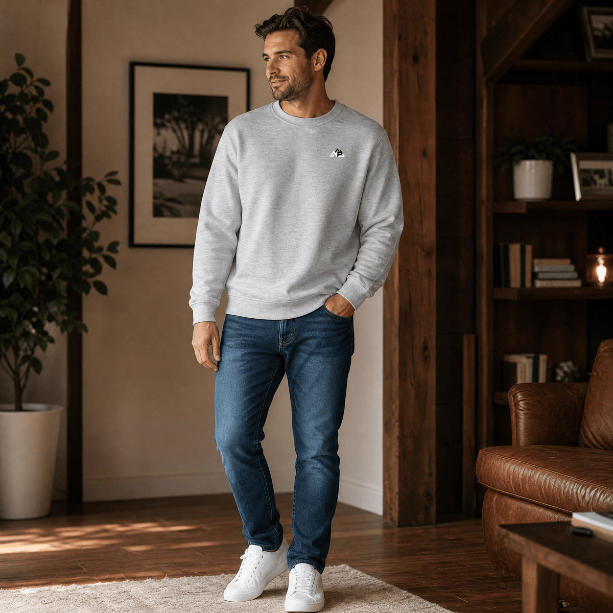 NP 26 Versatile Men's Polyester Fleece Sweatshirt | Granite Gray, Vanilla Cream, Platinum Gray, Ferrari Red, Tuscan Red, Espresso Brown - Nested Peak LLC