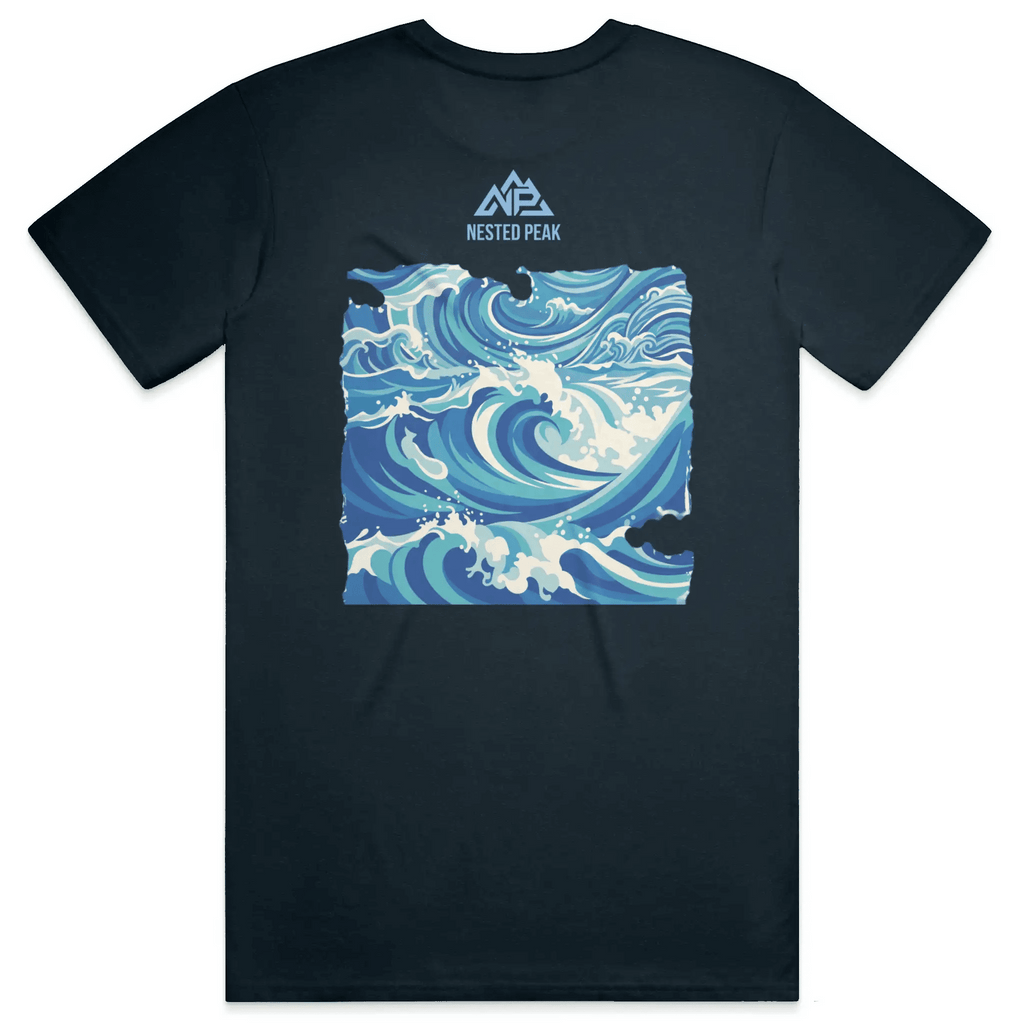 NP 26 Wave Men's Perfect Tri Tee | New Navy, Black, White - Nested Peak