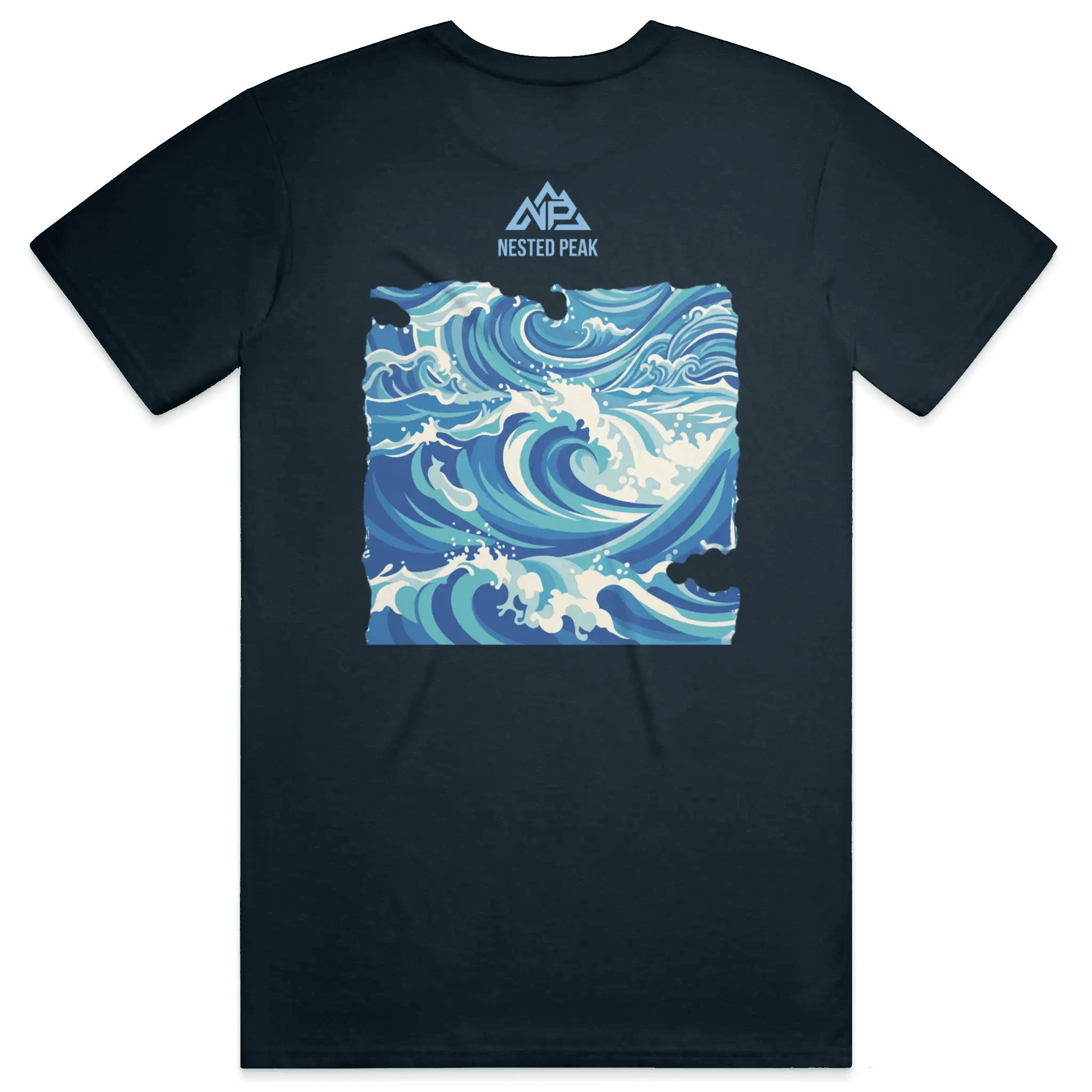 NP 26 Wave Men's Perfect Tri Tee | New Navy, Black, White - Nested Peak
