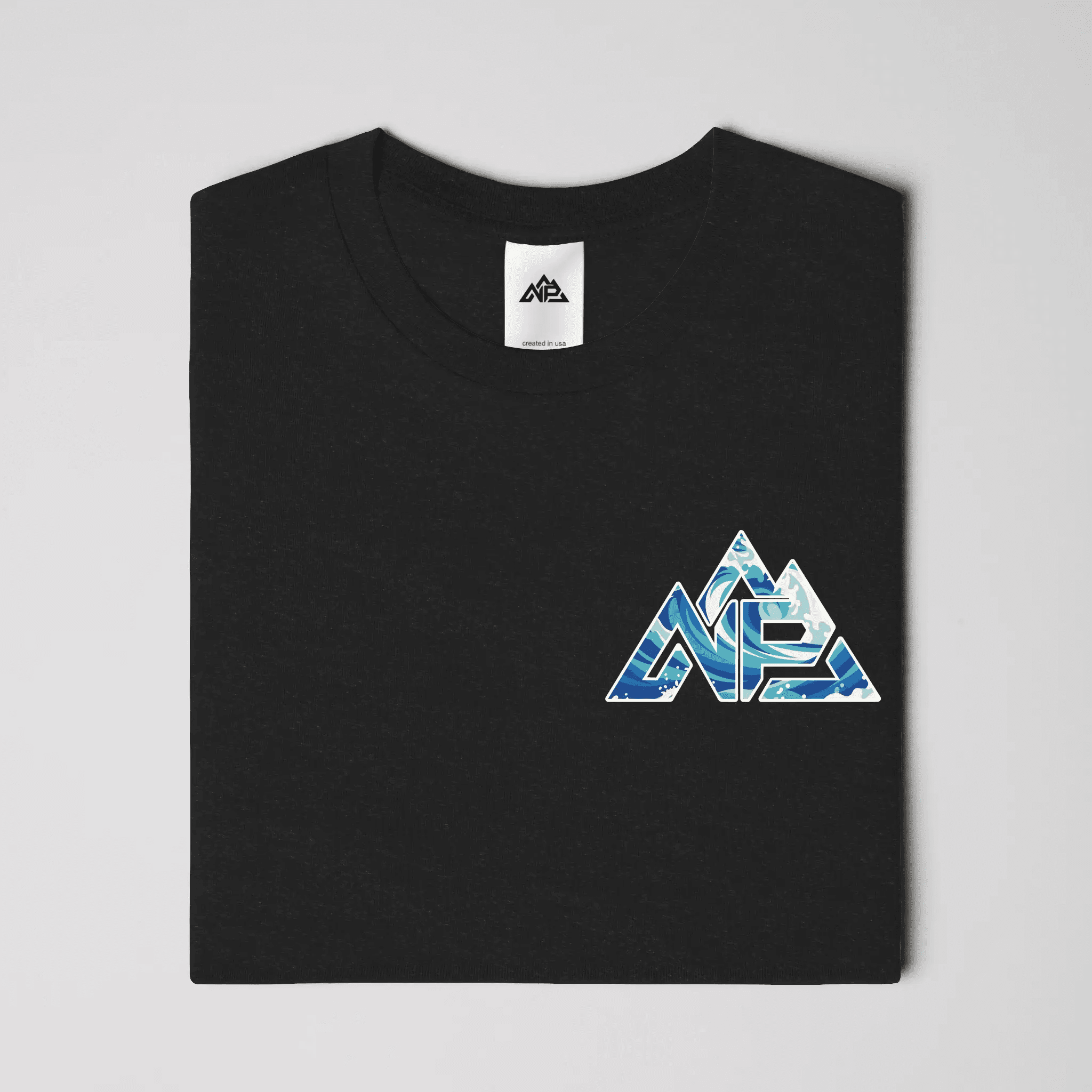 NP 26 Wave Men's Perfect Tri Tee | New Navy, Black, White - Nested Peak