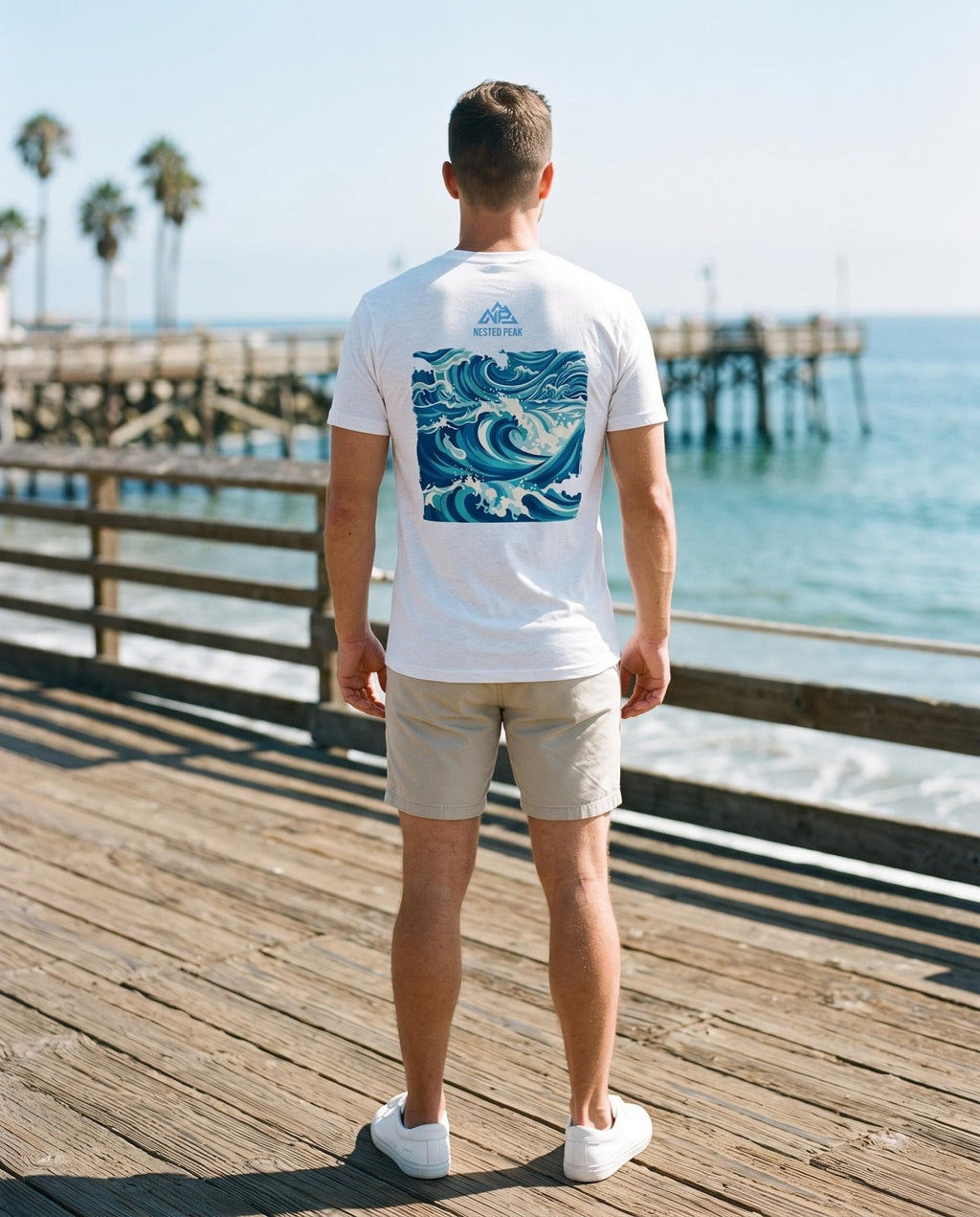 NP 26 Wave Men's Perfect Tri Tee | New Navy, Black, White - Nested Peak
