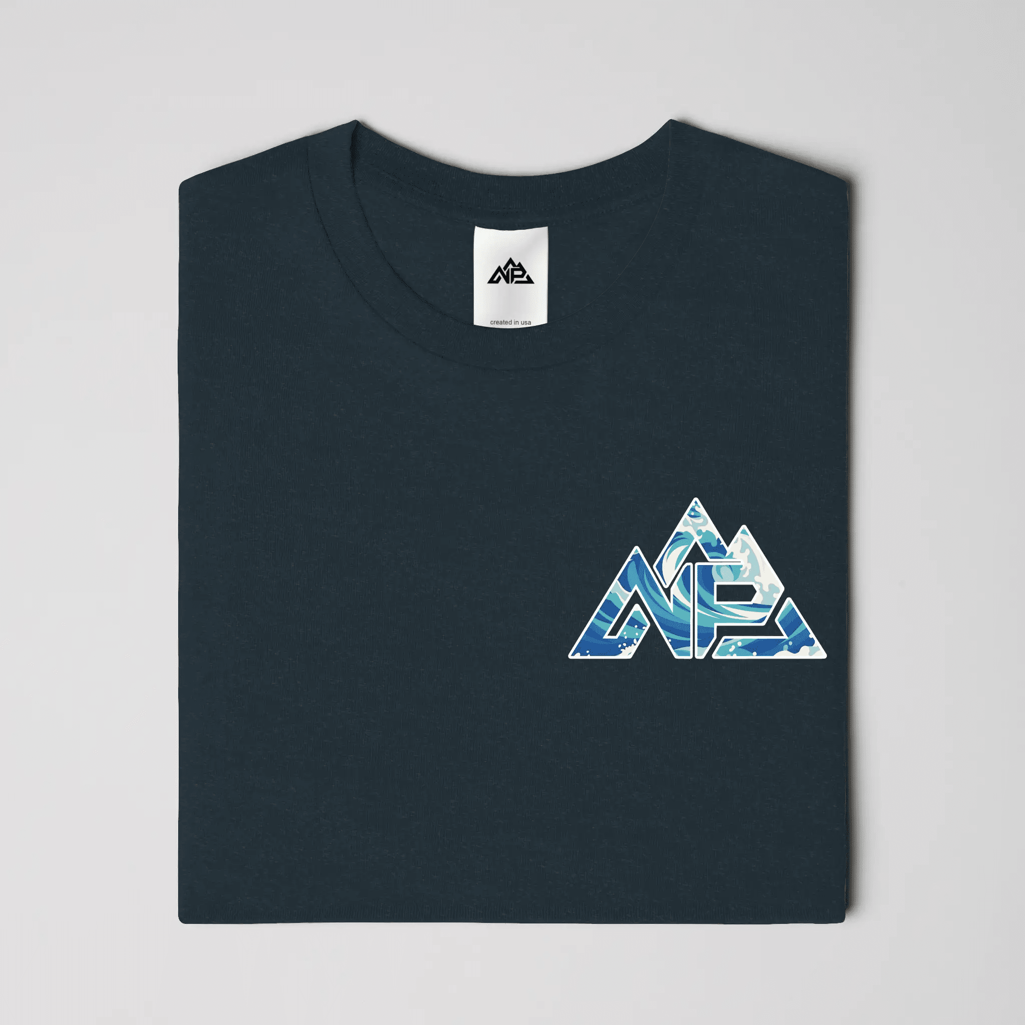 NP 26 Wave Men's Perfect Tri Tee | New Navy, Black, White - Nested Peak
