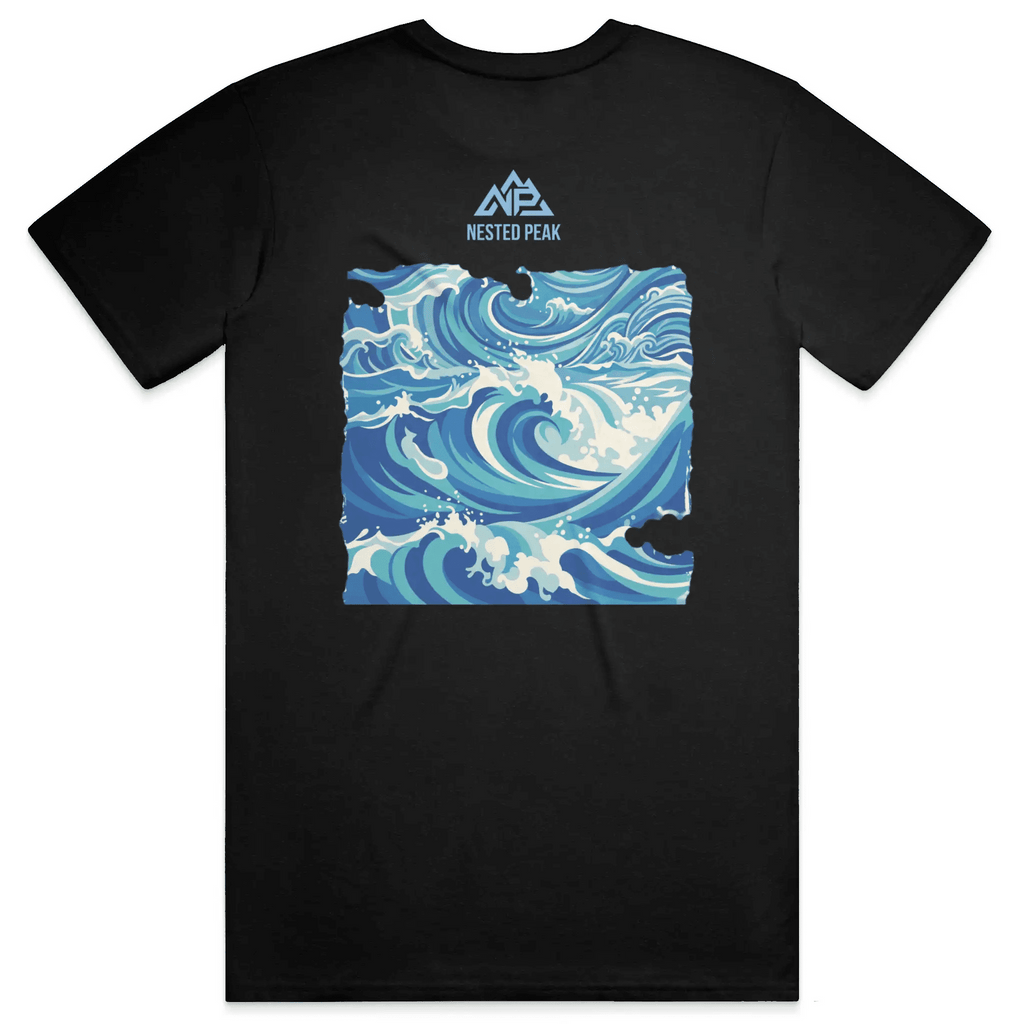 NP 26 Wave Men's Perfect Tri Tee | New Navy, Black, White - Nested Peak
