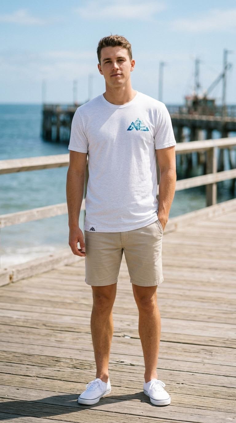 NP 26 Wave Men's Perfect Tri Tee | New Navy, Black, White - Nested Peak