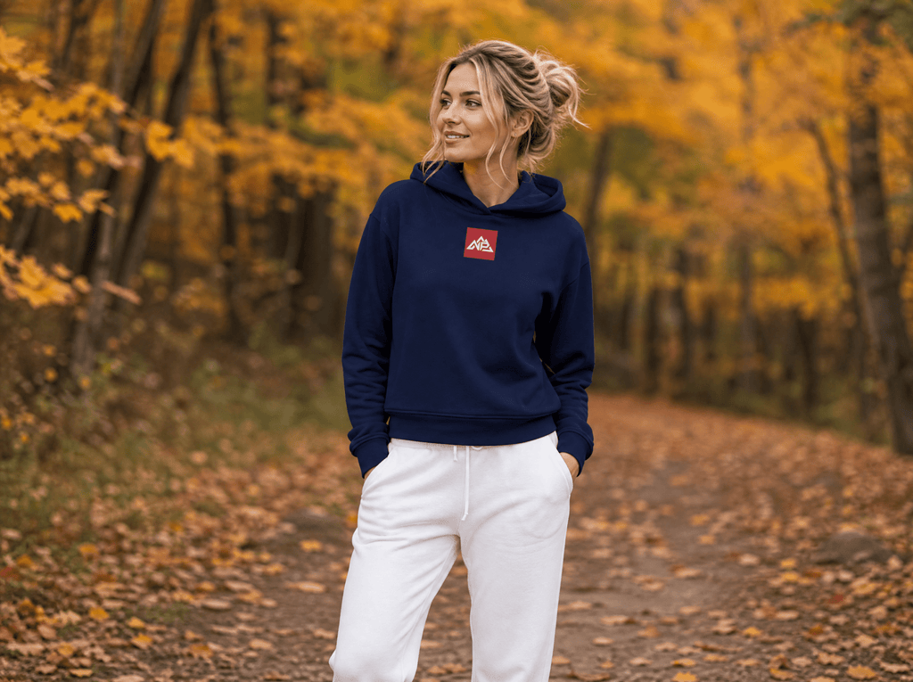 NP 26 Women's Classic Hoodie Sweatshirt | Navy, Vintage White, Black - Nested Peak LLC