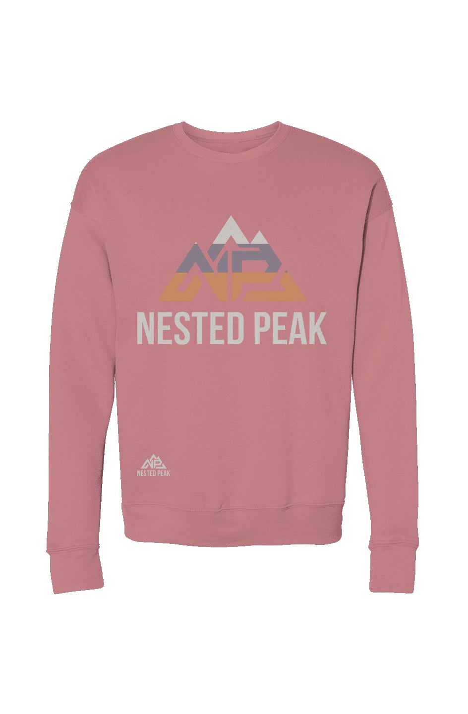 NP 26 Women's Drop Shoulder Sweatshirt | Mauve, Dusty Blue, Tan - Nested Peak