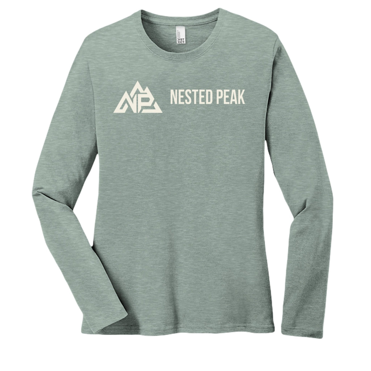 NP 26 Women's Long Sleeve Tee | Light Heather Grey, Heathered Royal, Heathered Olive, Heathered Dusty Sage, Heathered Charcoal, Blust Frost - Nested Peak