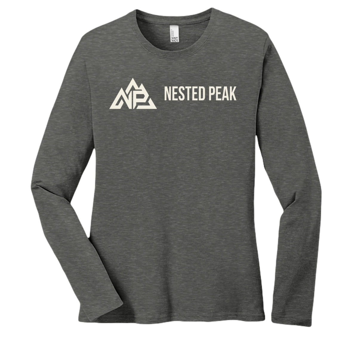 NP 26 Women's Long Sleeve Tee | Light Heather Grey, Heathered Royal, Heathered Olive, Heathered Dusty Sage, Heathered Charcoal, Blust Frost - Nested Peak