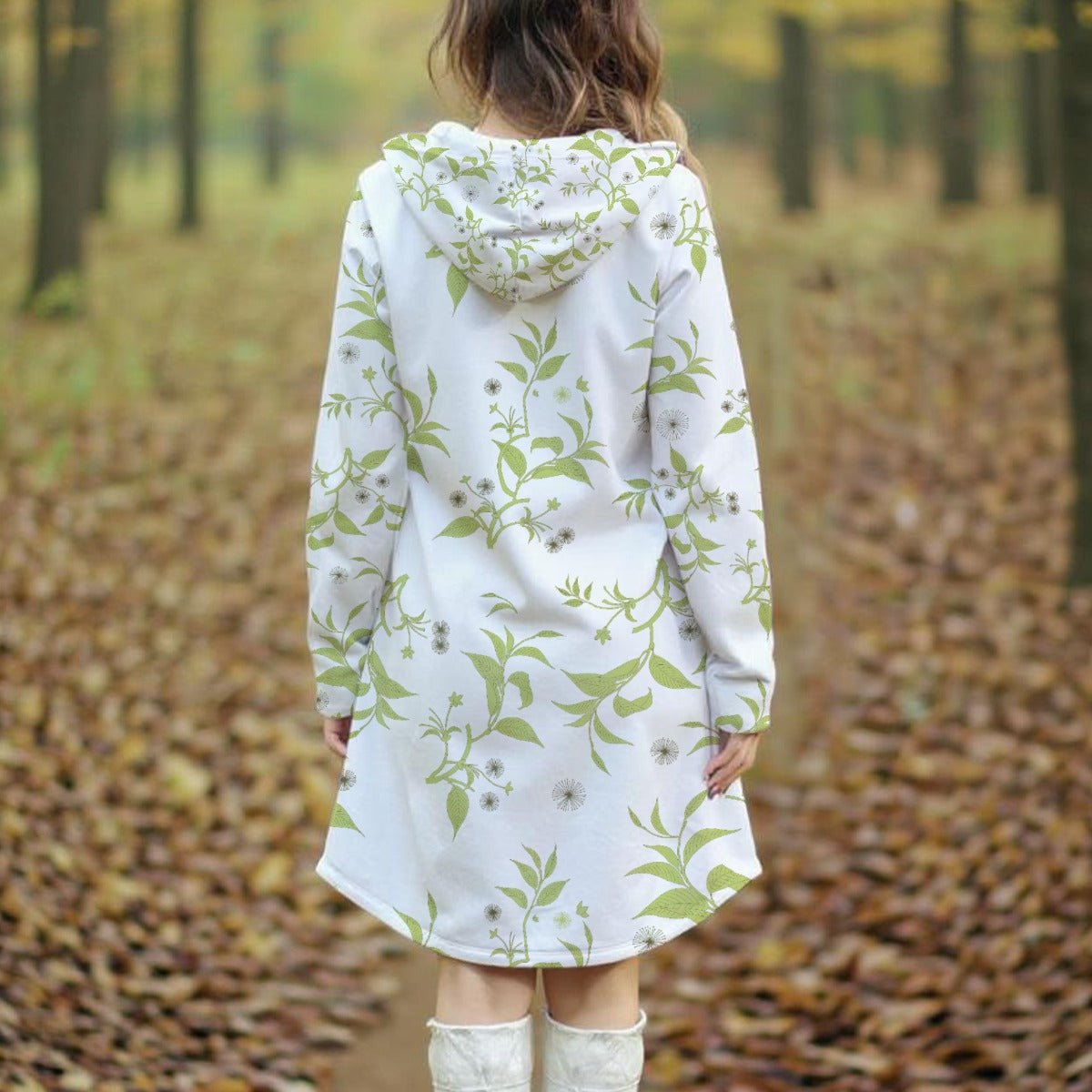 NP 26 Women's Longline Hoodie Dress | White - Nested Peak