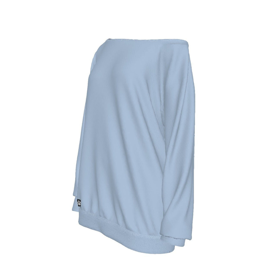 NP 26 Women's Off-Shoulder Sweatshirt | Light Blue - Nested Peak LLC