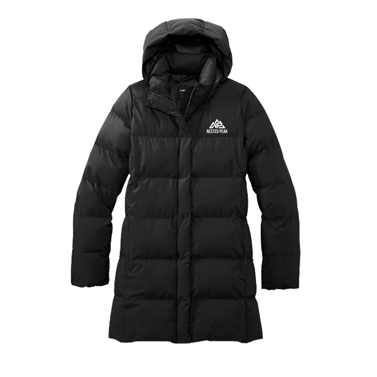 NP 26 Women's Puffy Parka | Deep Black, Anchor Grey - Nested Peak