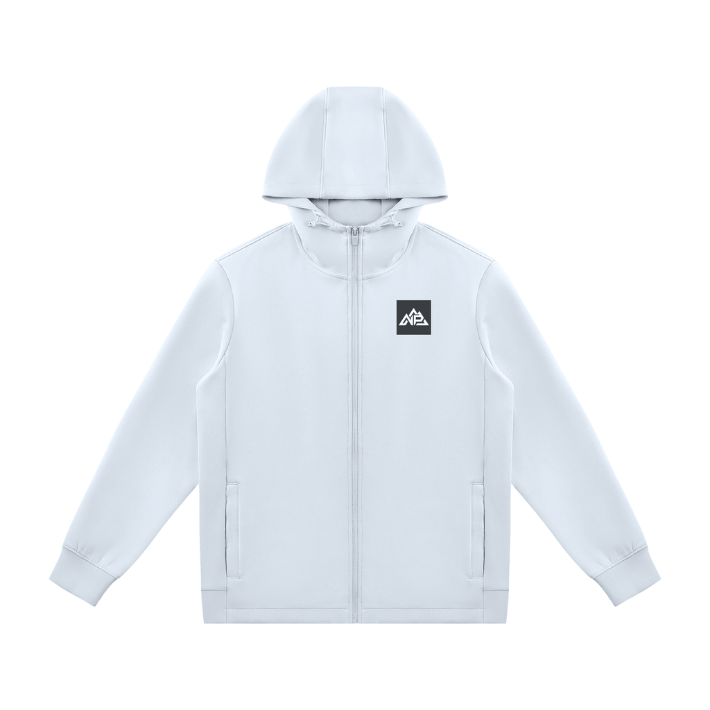 NP 26 Women's Regular Fit Full Zip Hoodie | Light Blue, Flower Gray - Nested Peak LLC