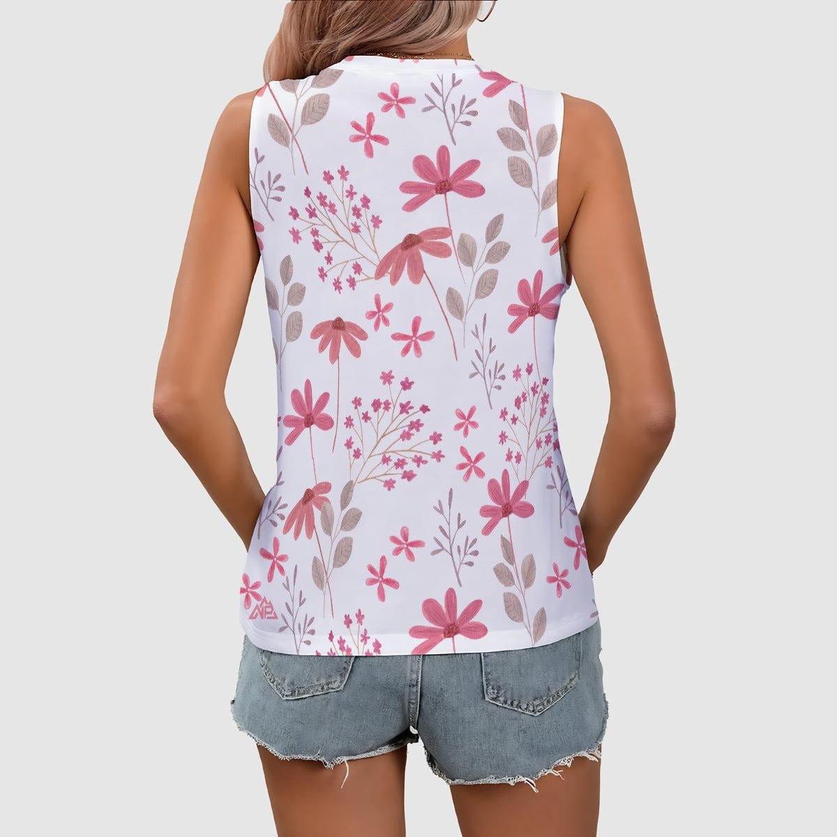 NP 26 Women's Sleeveless V-Neck Tank Top | White - Nested Peak