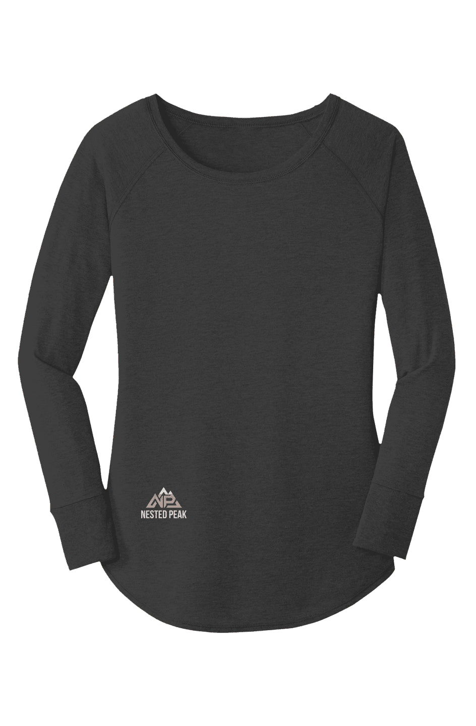 NP 26 Women's Tri LS Tunic Tee | Grey Frost, Black Frost - Nested Peak