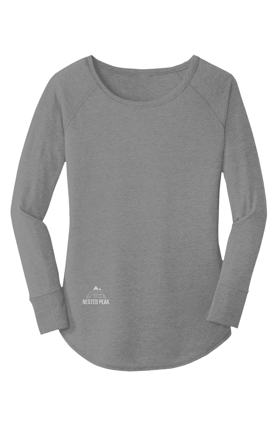NP 26 Women's Tri LS Tunic Tee | Grey Frost, Black Frost - Nested Peak