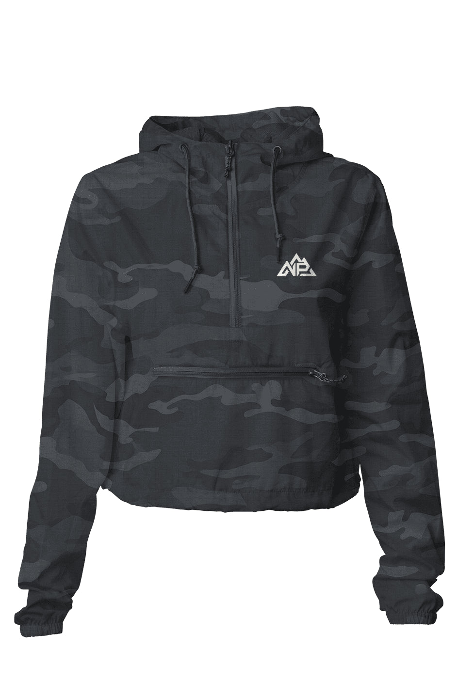 NP Black Camo Crop Windbreaker - Nested Peak