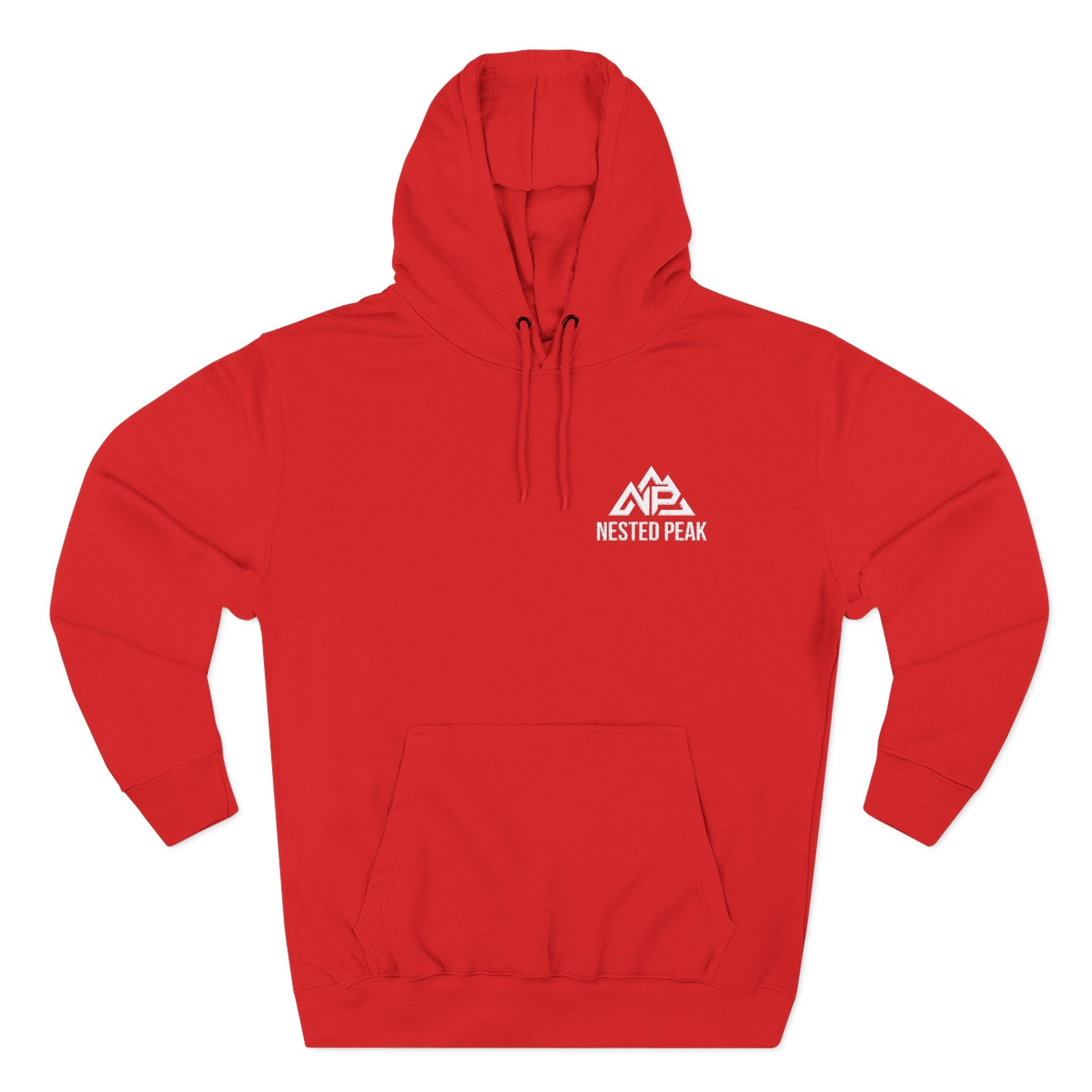 NP Logo Hoodie — Cozy Fleece Pullover | Black, Charcoal Heather, Navy, Red, Sports Green - Nested Peak