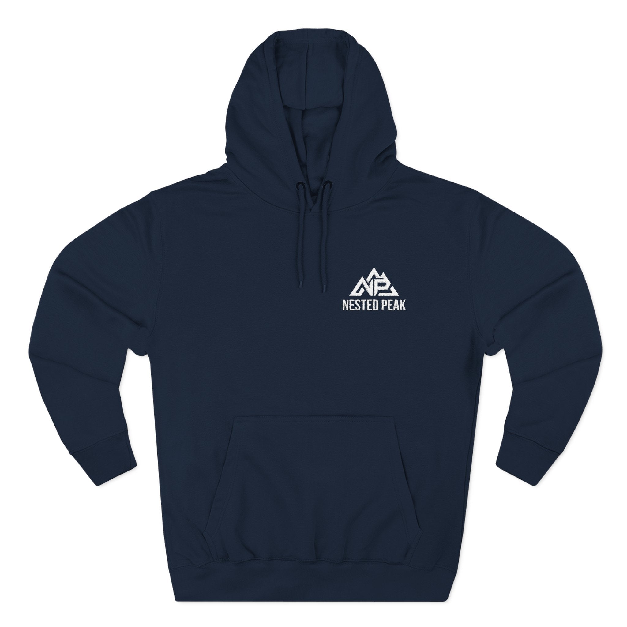 NP Logo Hoodie — Cozy Fleece Pullover | Black, Charcoal Heather, Navy, Red, Sports Green - Nested Peak