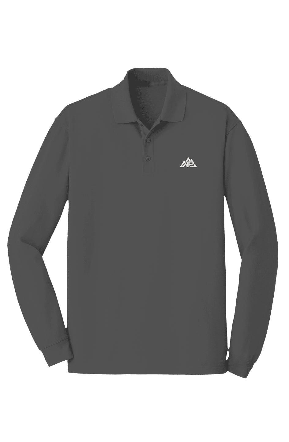 NP Men's EZCotton Long Sleeve Polo | Navy, Black, Sterling Grey - Nested Peak