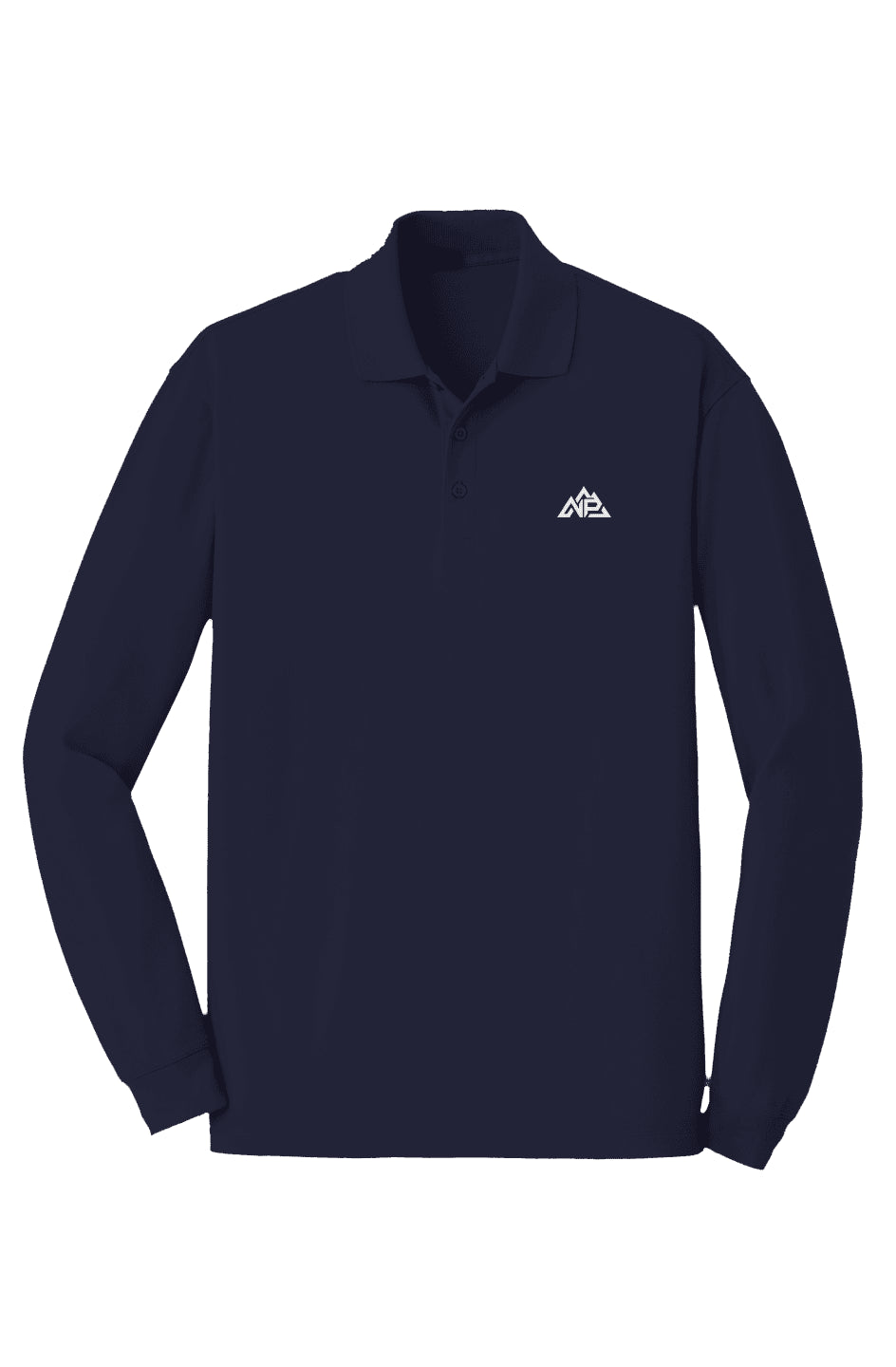 NP Men's EZCotton Long Sleeve Polo | Navy, Black, Sterling Grey - Nested Peak