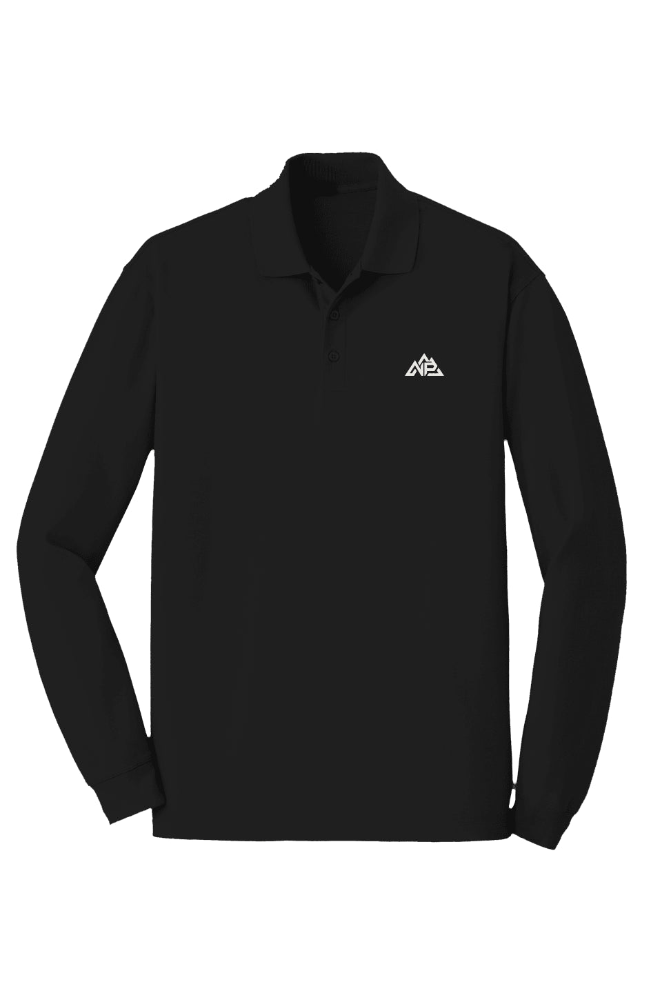 NP Men's EZCotton Long Sleeve Polo | Navy, Black, Sterling Grey - Nested Peak
