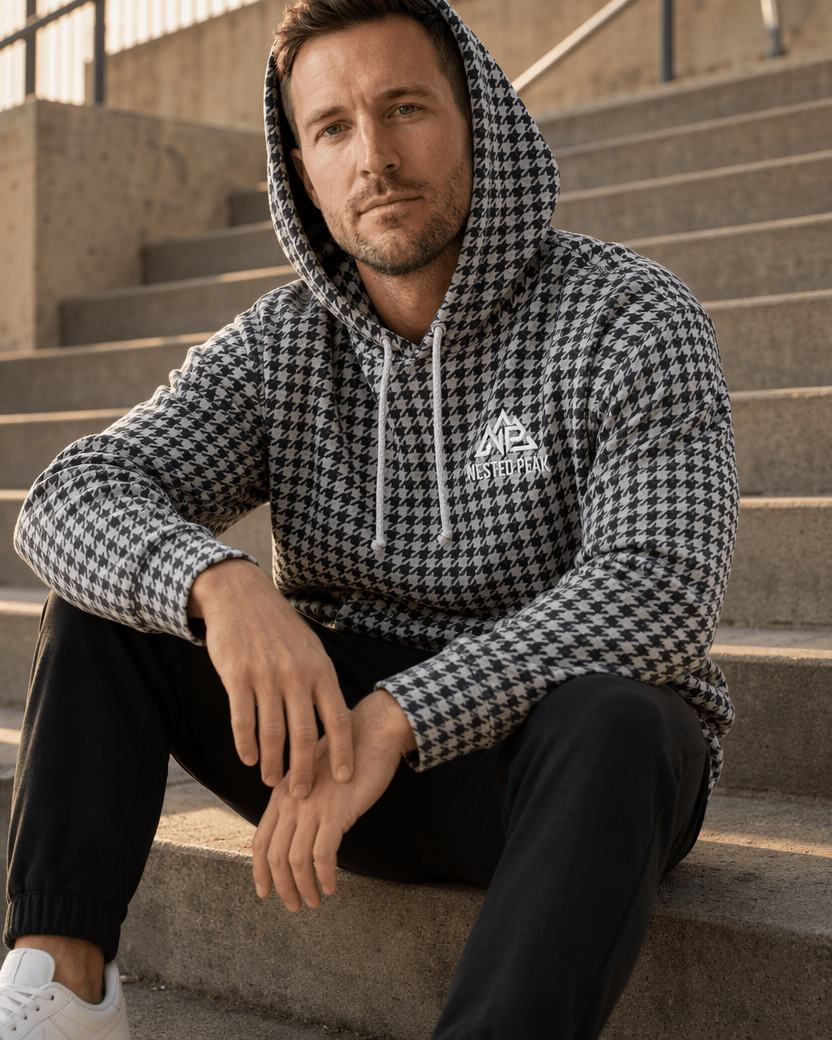 NP Men's Houndstooth Hoodie | Houndstooth - Nested Peak