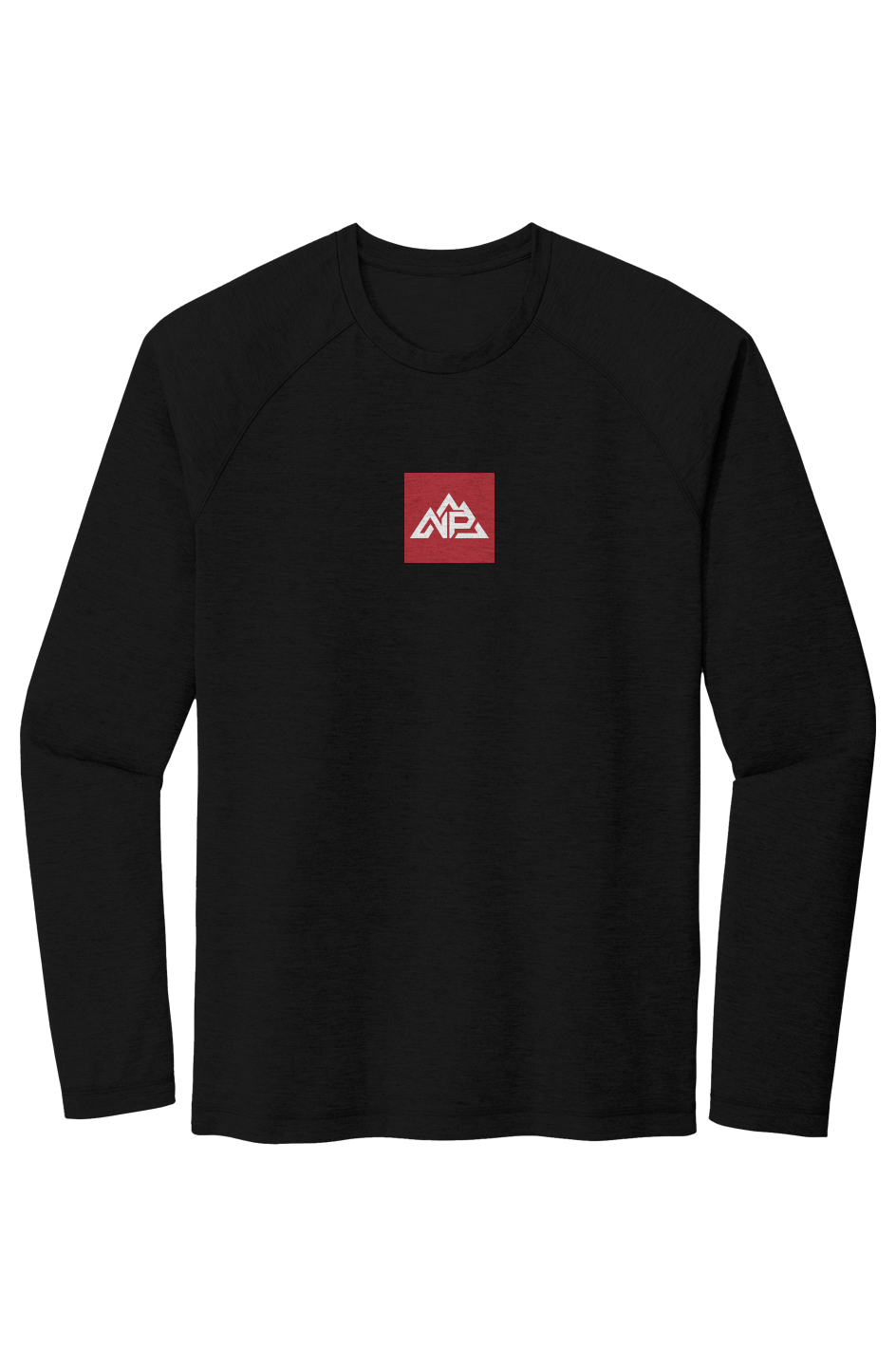 NP Men's Tri Blend Raglan LS Tee | True Royal Heather, Black Triad Solid, True Navy Heather - Nested Peak LLC