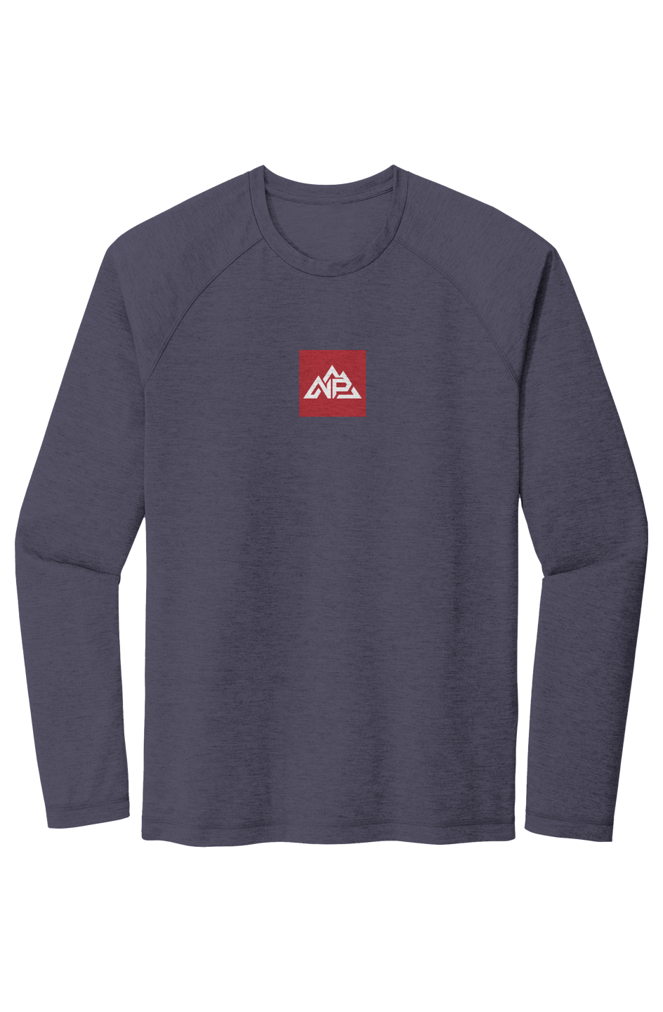 NP Men's Tri Blend Raglan LS Tee | True Royal Heather, Black Triad Solid, True Navy Heather - Nested Peak LLC